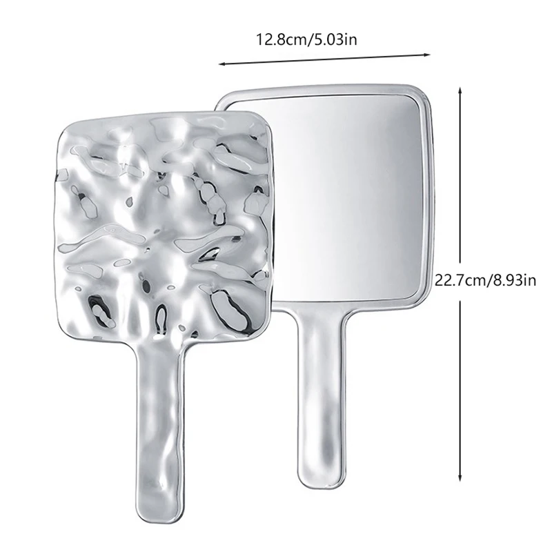 Portable Travel Water Ripple Electroplate Handheld Makeup Mirror Clear High Quality Beauty Tools