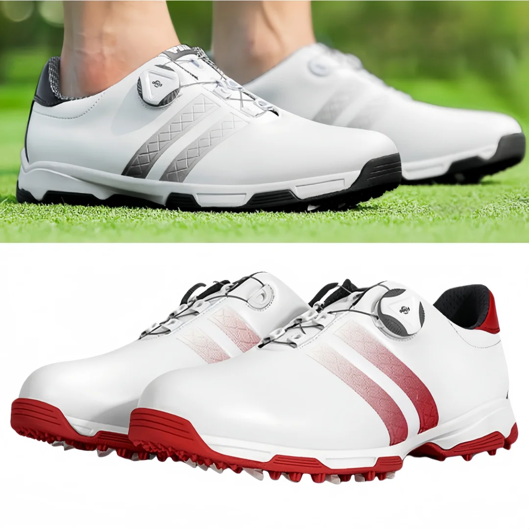 

PGM Golf Sneakers Men's Waterproof and Side Slip resistant Sports Shoes 2025 New Spinning Lace Golf Men's Shoes