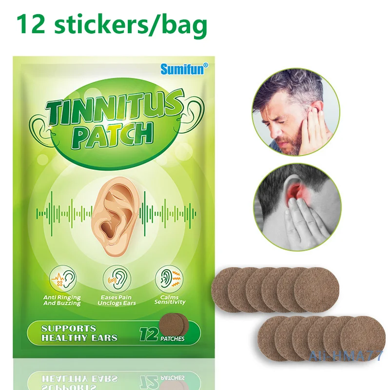 12Pcs Tinnitus Treatment Patch Hearing Loss Earache Alleviate Protect Ears Improve Listening Tinnitus Earache Tinnitus Patch