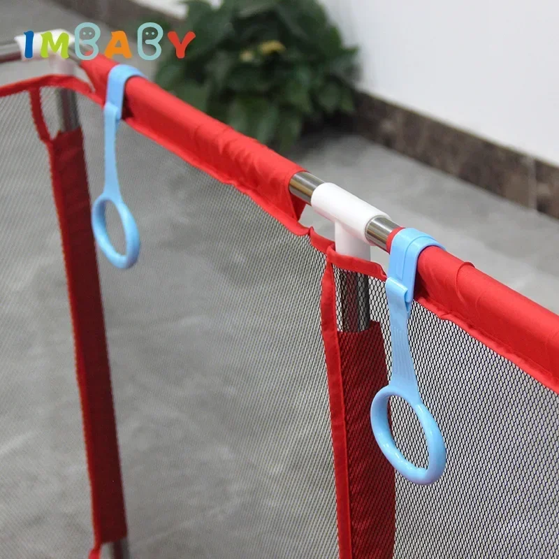 4pcs Pull Ring for Playpen Baby Crib Two Color Hooks Pendants Infant General Use Hooks Toddler Learn To Stand Nursery Rings Hand