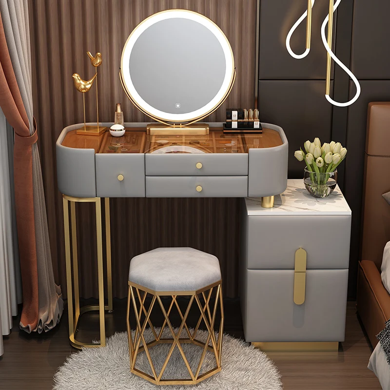 

Minimalist Mirror Vanity Tables Wood Cheap Gray Makeup Girl Vanity Tables Bedroom Drawer Salon Penteadeira House Accessories