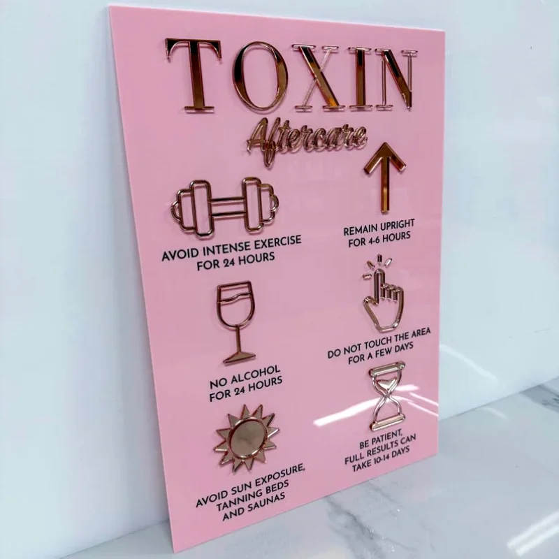 

Toxin Aftercare Advice Sign Acrylic Botox Sign Salon Aesthetics Aftercare Sign Clinic Botox Tox Advice