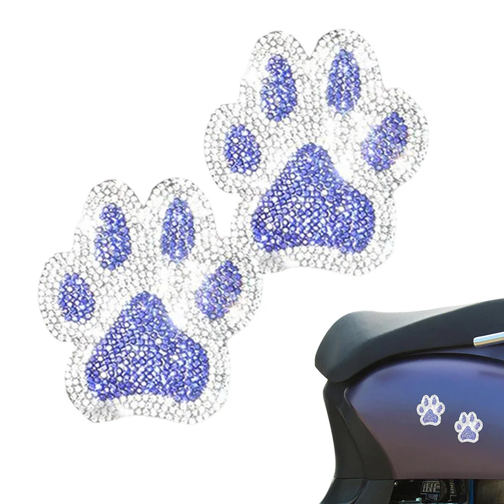 For Crystal-Adorned Paw Print Stickers Waterproof for Cars Trucks Bikes Laptops Water Bottles and Home Office Items