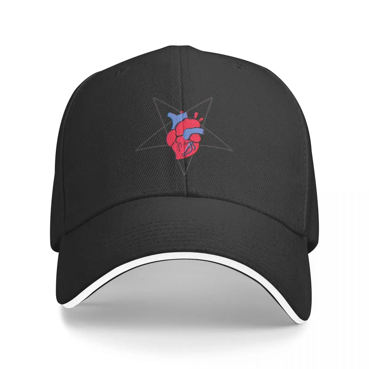 

Satanic Inverted Pentagram Heart Baseball Cap Military Cap Man birthday Rave Women's 2025 Men's