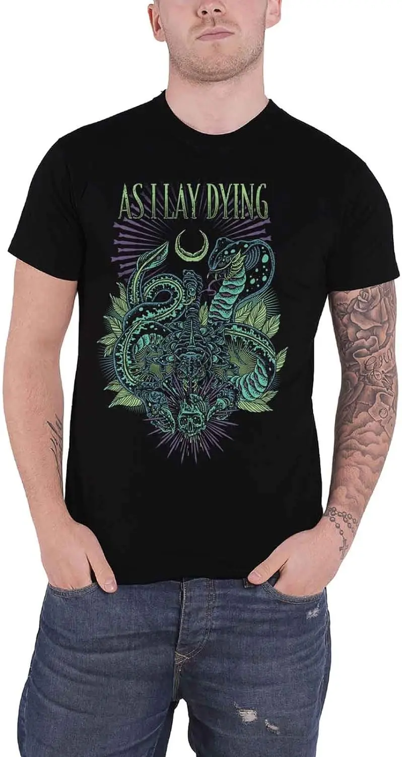 As I Lay Dying T Shirt Cobra Band Logo Official Mens Black