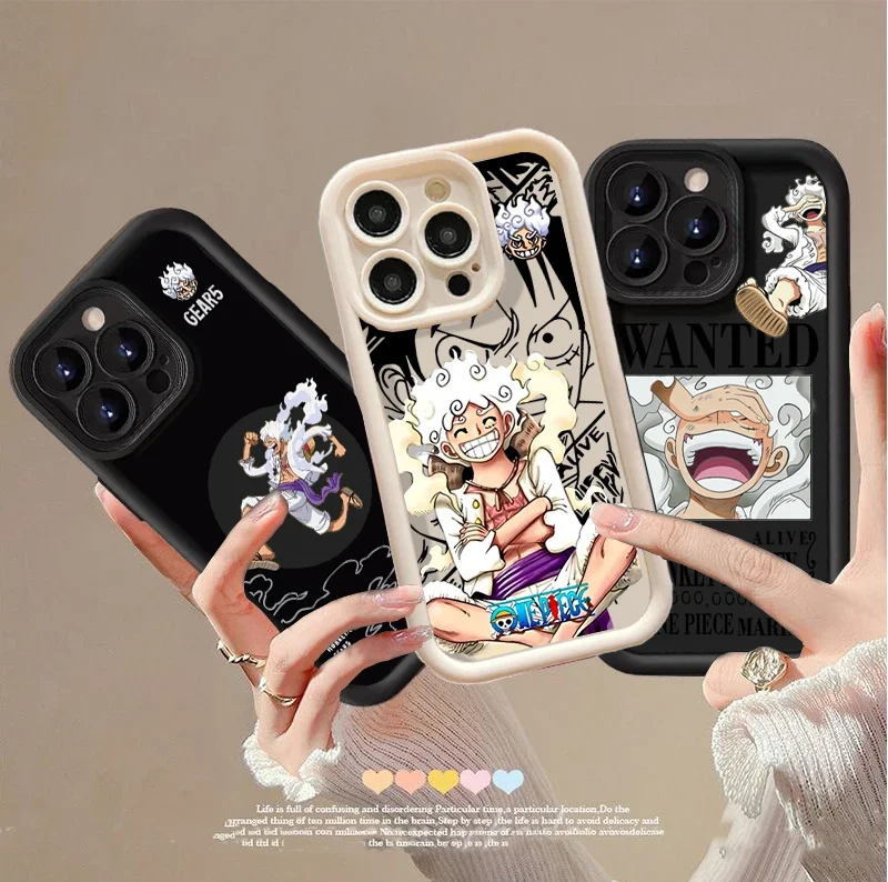 Case For Samsung Galaxy S25 S24 Ultra S23 S22 S21 Plus S24FE S23FE S20FE S21FE cover Anime Cartoon O-One Pieces Luffys WANTED