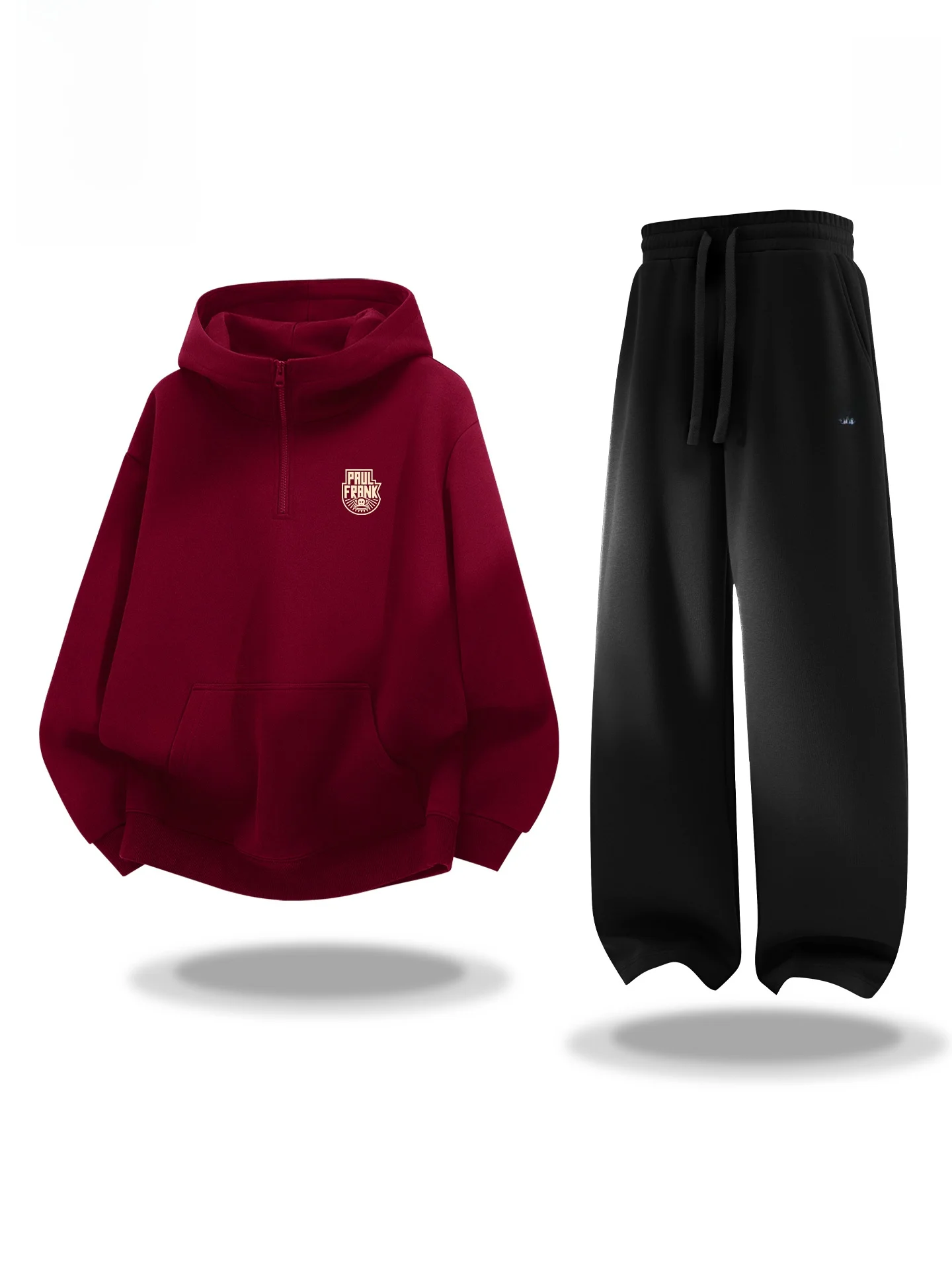 

Зимний комплект: толстовка с капюшоном и брюки для мужчин, на молнии, с флисовой подкладкой, с принтом обезьяны, повседневная спортивная одежда