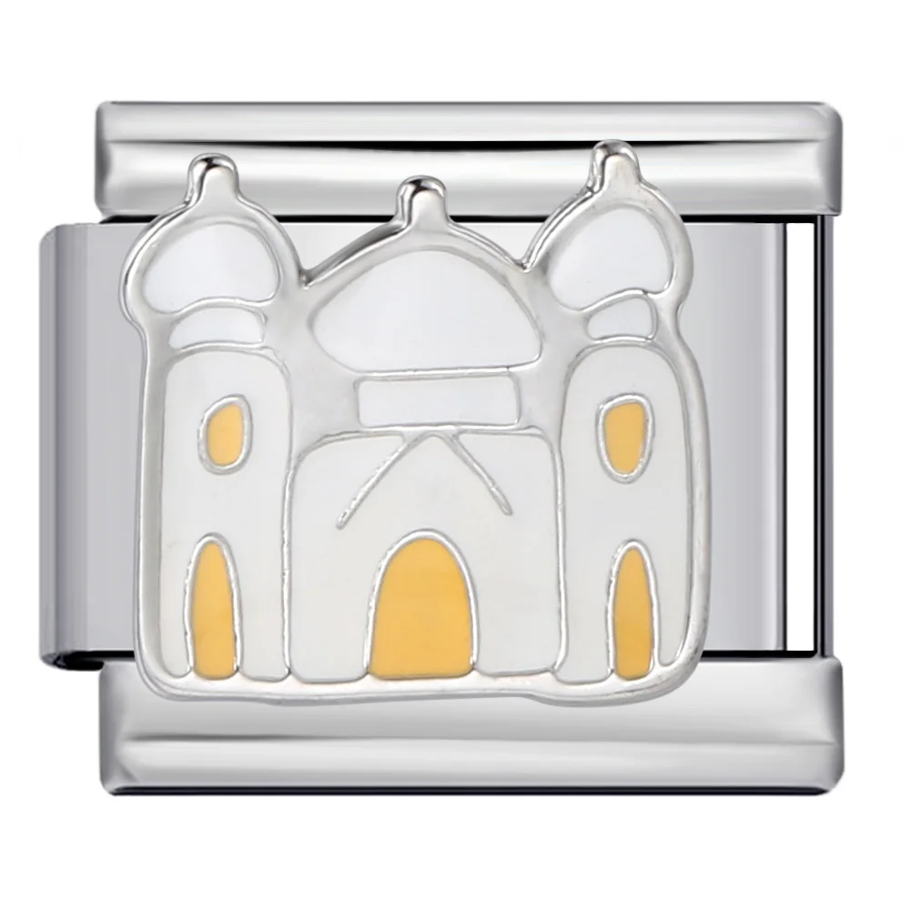 Modische Bunte Vulkan-Schloss-Segelboot-Italienische Charm-Perlen Passend für 9mm Edelstahl DIY Armband-Bastelzubehör für Geschenke – Detail 5