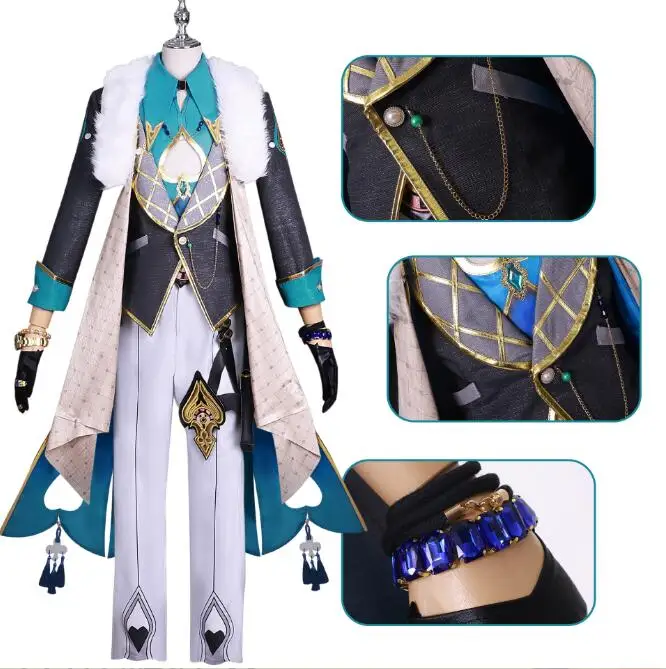 

Aventurine IPC Senior Cadres Cosplay Game Honkai Star Rail Costume Wig Shirt Vest Coat Pants Accessories Suit Lnterastral Peace