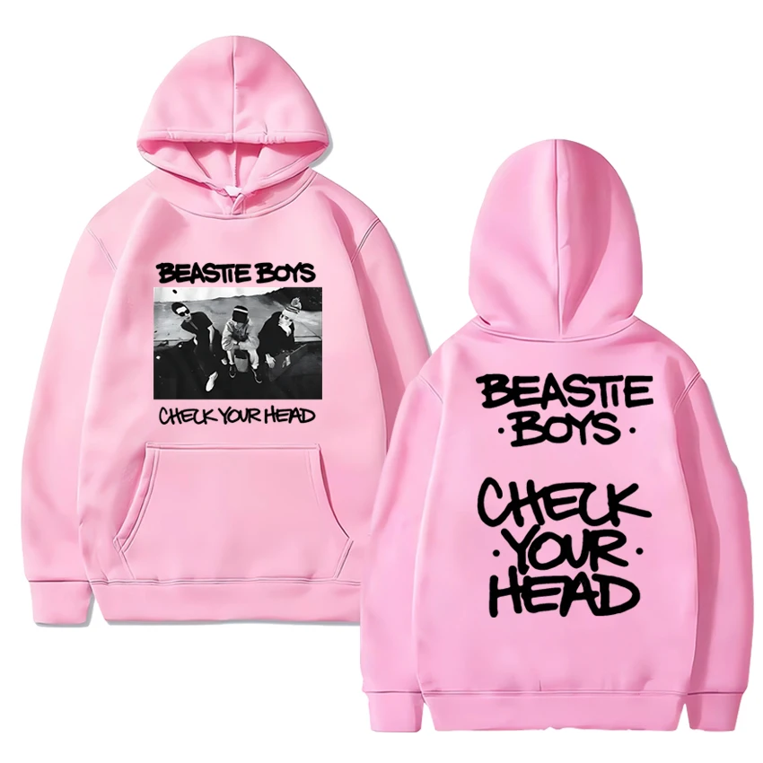 سترة Rock Beastie Boys Check Your Head Album مزدوجة الجوانب مطبوعة بغطاء للرأس للرجال والنساء ملابس الشارع الشهير للجنسين من الصوف