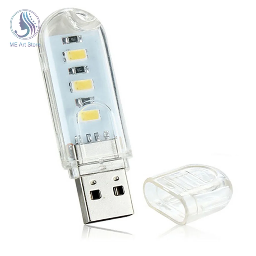 5PCS Mini LED Reading Light USB Plug Style 3/8 LEDs Night Light Warm/White Light 5V Portable Lamp for PC Laptop Mobile Power