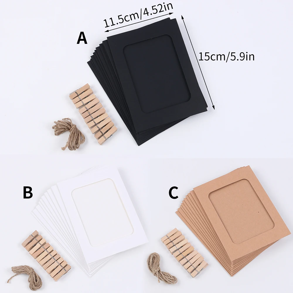 10Pcs Paper Photo Frame Set Wi - Engraved Wood Frame recension och pris
