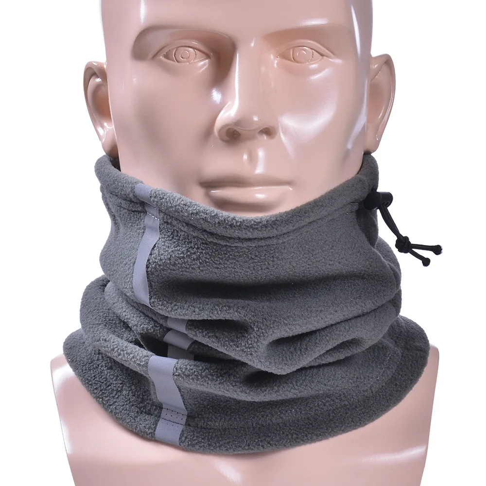 Reflective Windproof Fleece Neck Scarves Outdoor Winter Warm Skiing Neck Cover Mask Motorcycle Half Face Mask Scarf Riding Biker