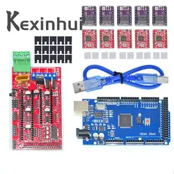 3D Printer Mega 2560 R3 + RAMPS 1.4 control panel+ 5pcs A4988 or DRV8825 Stepper Motor Drive for 3D printer kit for arduino kit