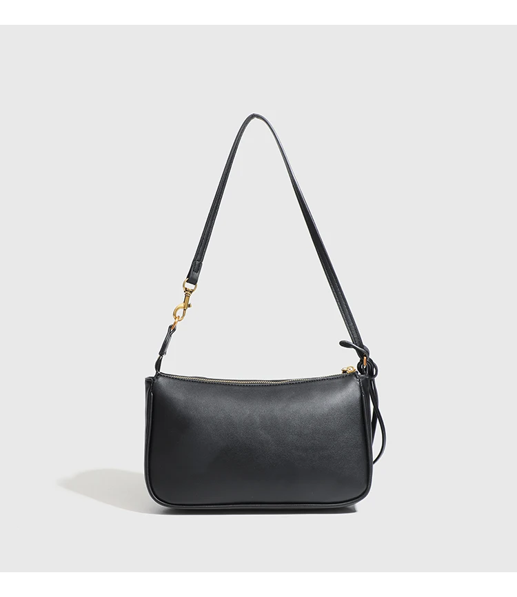 Luxuriöse Damen-Schultertasche aus Spaltleder - Klassische Paris Tote-Handtasche, Einfache Umhängetasche mit Metallschnalle – Detail 13