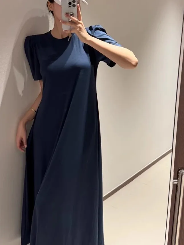 Bubble décontracté Sve Dr femmes été ort Sve ample minceur couleur polyvalent T-shirt Long Dr H-Line Polyester