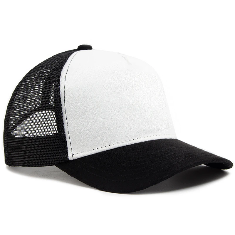 Nowa letnia zamszowa czapka typu Trucker Męska siatkowa czapka z daszkiem na daszek przeciwsłoneczny Moda Casual Women Snapback Hip Hop Czapki