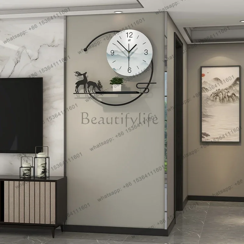 LJY Large Round Metal Wall Clock Modern Minimalist Silent Easy Read for Restaurant Kitchen Office Industrial Loft Decor