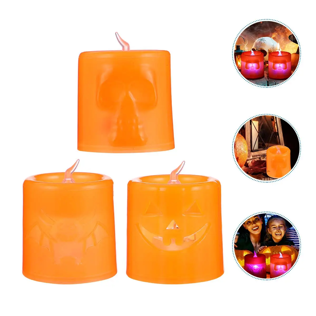 

6 шт. пластиковых светодиодных электронных украшений для Хэллоуина, Рождества, Дня благодарения, вечеринок, дома, сада, фестивалей