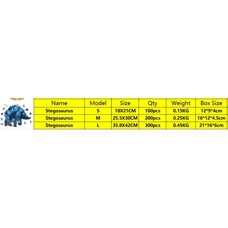 Высокое качество деревянный стегозавр головоломки животные деревянные пазлы взрослые динозавры развивающие игрушки детская настольная игра подарок