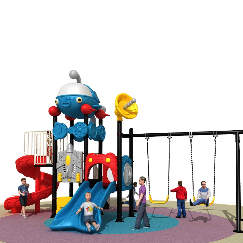 معدات ملعب كبيرة في الهواء الطلق مجموعة أرجوحة ومنزلق متعددة الأشخاص للاستخدام في الحديقة أو مركز تسوق2026