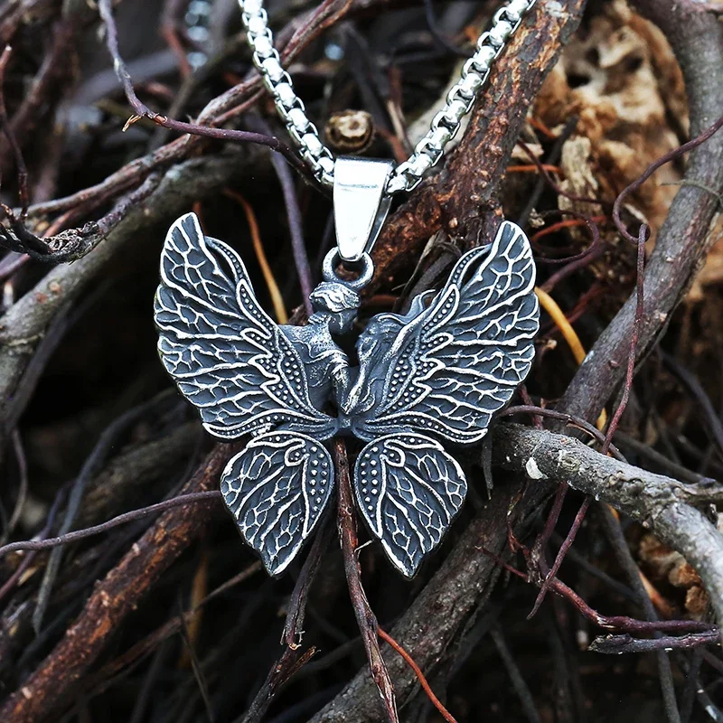 Collar de alas de Ángel para mujer, collar de mariposa de cristal, collares de amor para hombres y mujeres, regalo de pareja, joyería con dijes, 2024 nuevo