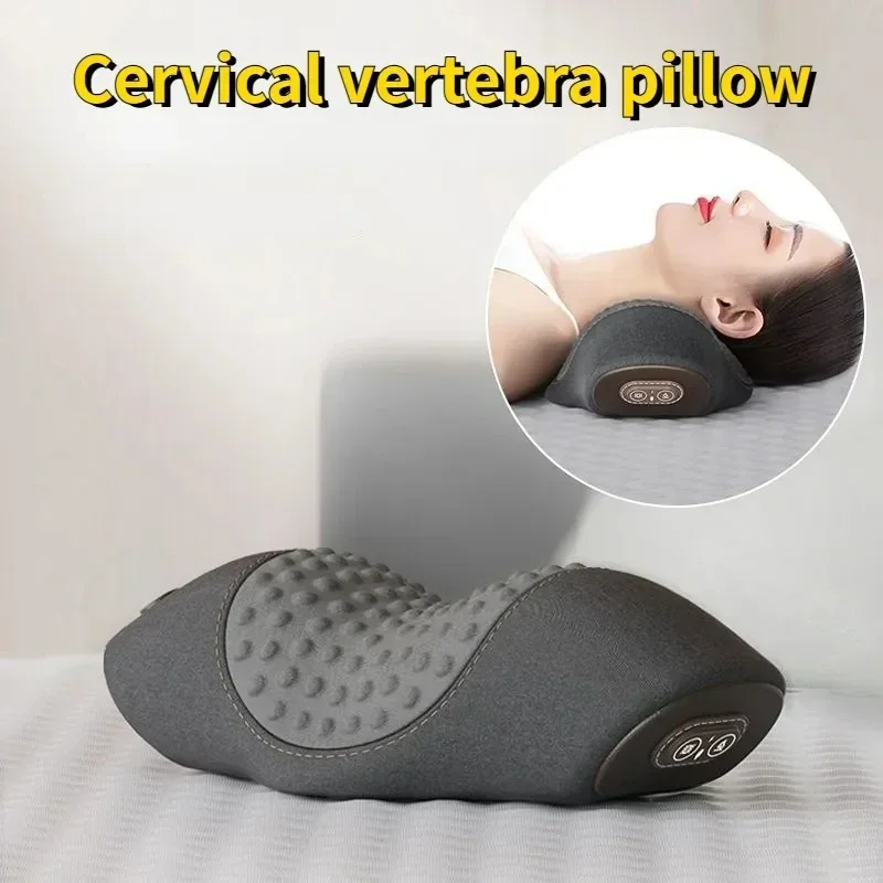 

Electric Cervical Pillow Massager Vibration Hot Compress Neck Shoulder Traction Relax Sleeping Memory Foam Spine Support Pillow