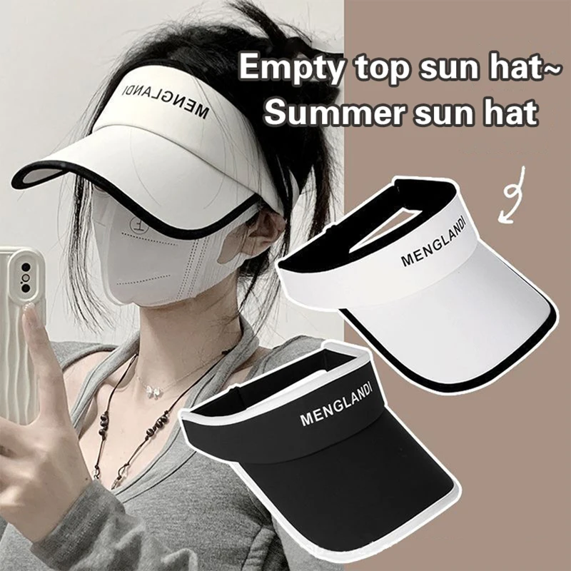 1Pc Outdoor Sports Running Hollow Top Hat Women Summer Sunscreen Large Brim Shade Running Topless Duck Tongue