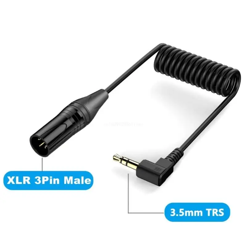 

3.5mm to 3Pin Coiled Cable, 3.5 to 3Pin Male/Female Connection Stretchable Dropship