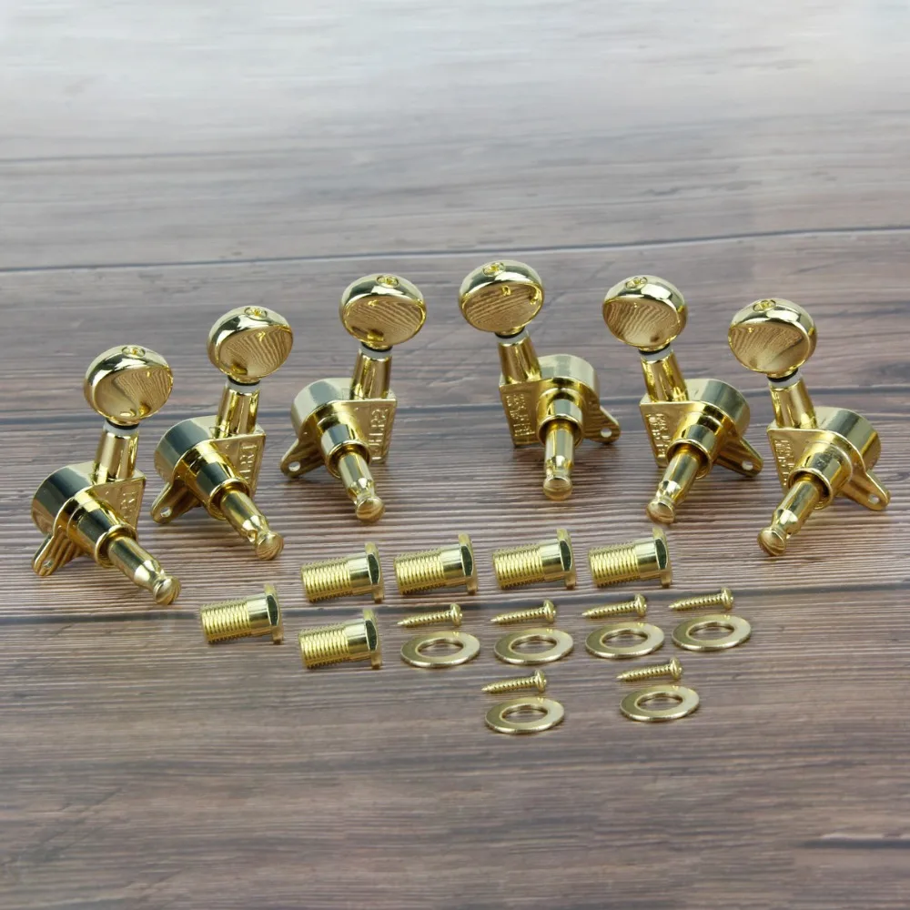 

NEW 6PCS 3L3R Sealed Acoustic Electric Guitar Machine Heads Tuner Strings Tuning Pegs Keys Gold Guitar Parts ,Made in Korea