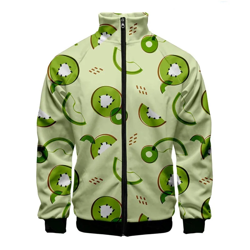 

Mens 3D Printed Fruits Pattern Zip Jacket For Men Clothing Funny Mens Designer Clothes Streetwear Coat Tops High Quality Jacket