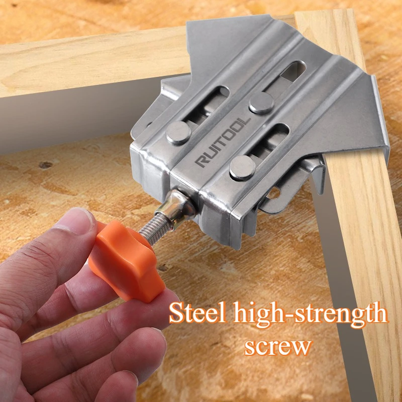 90° Stainless Steel Right Angle Clamp Woodworking Splicing Quick Clamp Locator Fixed Photo Frame Clamping Corner Carpenter Tool
