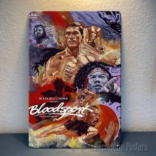 Bloodsport Van Damme Movie Metal Poster - Collectable Sign -Size:  -aluminum