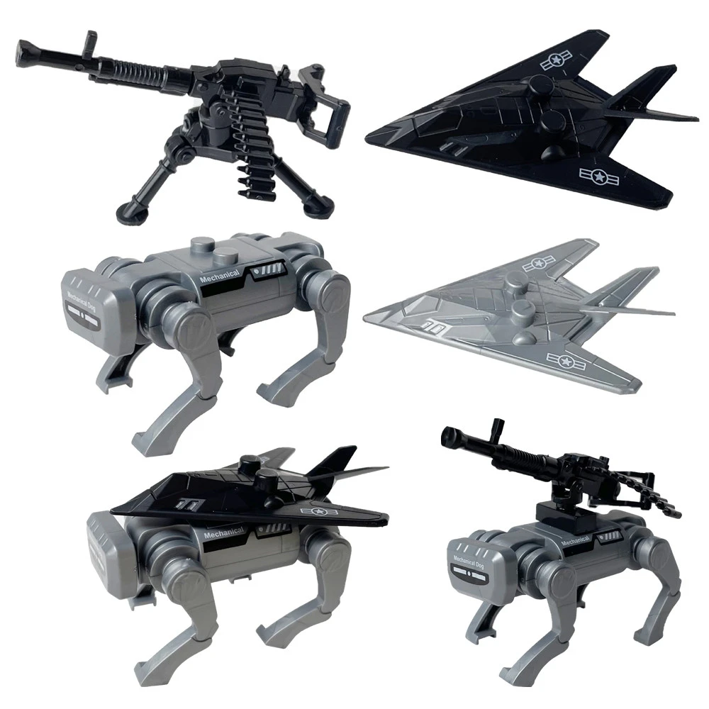 Moderne militaire WW2 MOC armée UAV Machine chien arme accessoires soldats figurines blocs de construction briques ensemble pour enfants cadeau