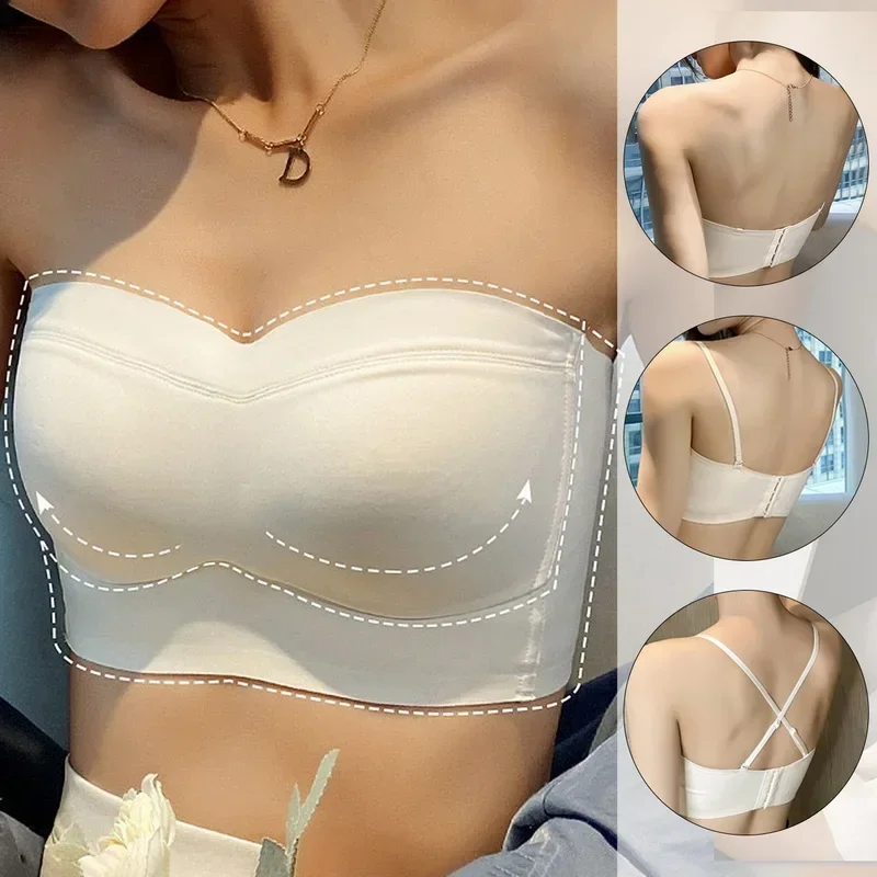 

Women Strapless Bra Seamless Tube Tops Breathable Wireless Wedding Brassiere Push Up Bras Sexy Female Lingerie Invisible