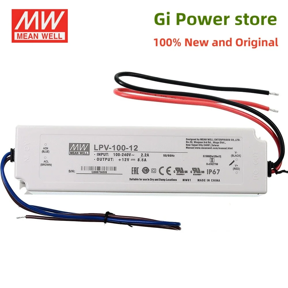 LPV-100 100W MW LED سائق تحويل التيار الكهربائي LPV-100-5 LPV-100-12 LPV-100-15 LPV-100-24 LPV-100-36 LPV-100-48 الإضاءة #1