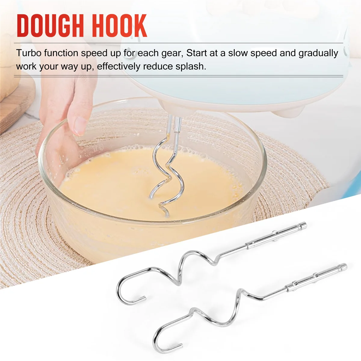 B13CEconomical Electric Hand Mixer 7-Speed Handheld Egg Whisk Kitchen Egg Sticks Dough Hooks