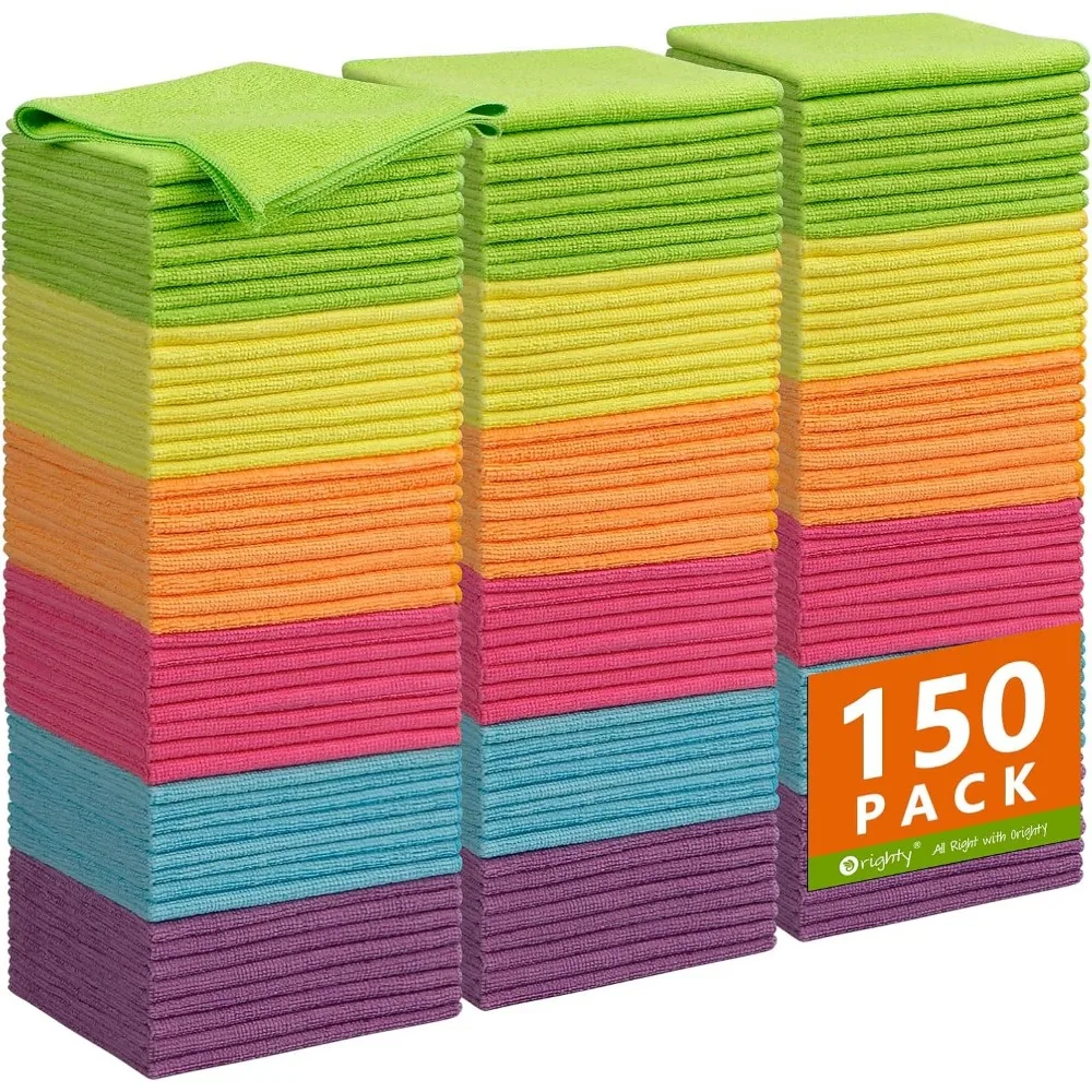 

Набор из 150 салфеток из микрофибры для уборки: высокоабсорбирующие, безворсовые, для ухода за автомобилем, дома и кухни