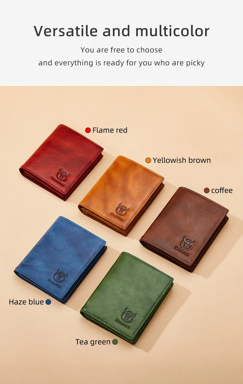 BULLCAPTAIN Neue 100% Leder herren Brieftasche Hohe Qualität Produkt Leder herren Brieftasche Multifunktionale Karte Slot Kurze Brieftasche QB017 – Detail 7