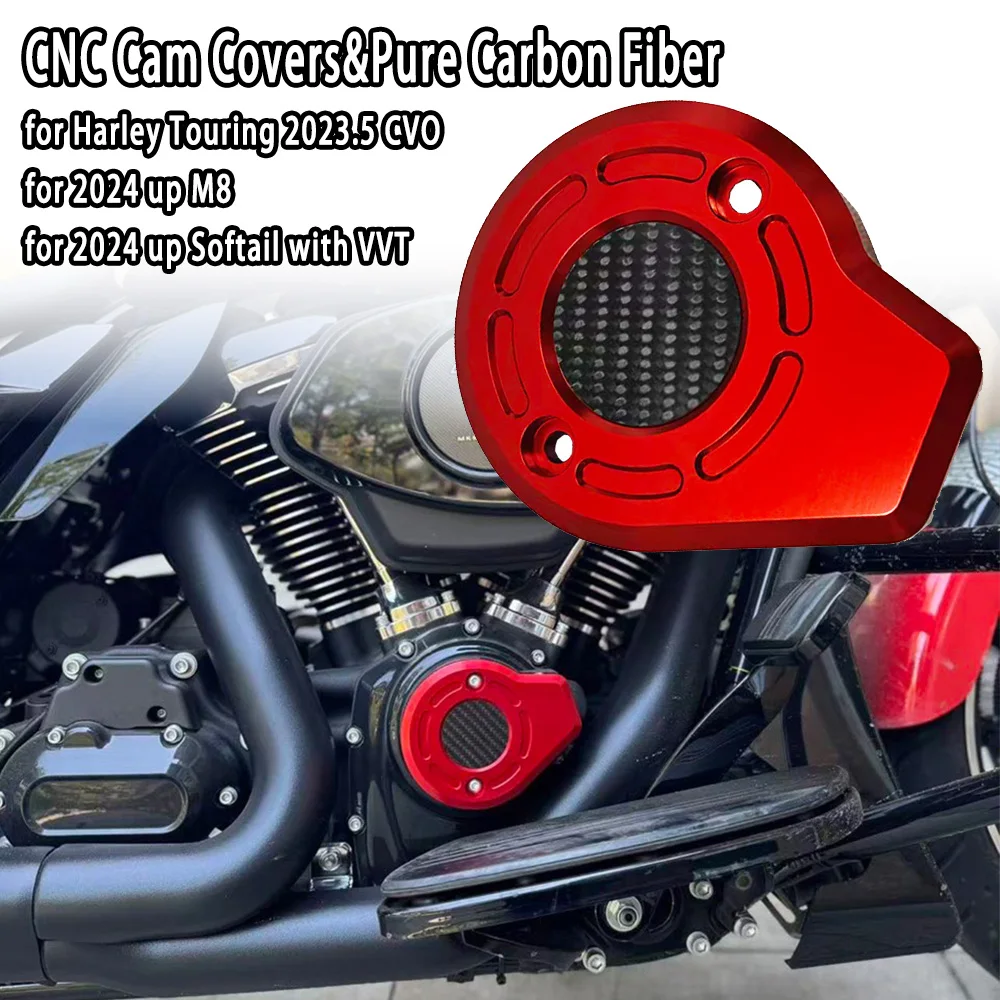 

Motorcycle Accessories CNC Cam Covers with Pure Carbon Fiber for Touring 2023.5 CVO 2024 up M8 2024 up Softail with VVT