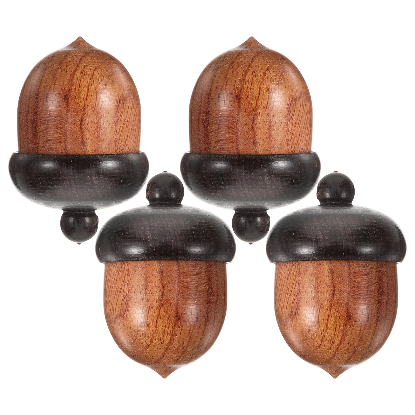 4 Pcs Wooden Acorn Pendant Jewelry Charms Key Ring Decor Necklaces Pine Cones Earring Pendants Decorative Acorns