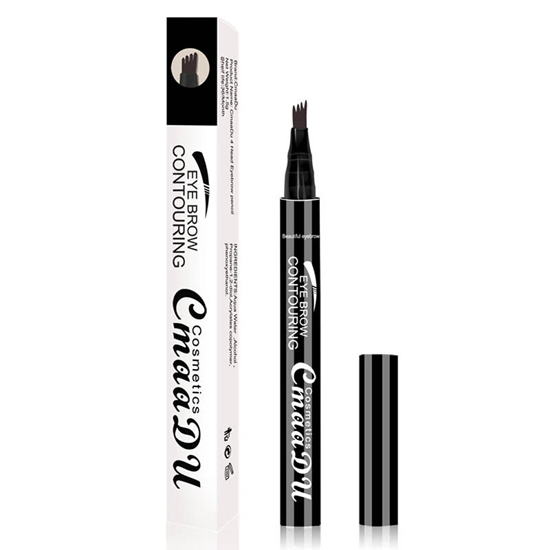 Liquid Eyebrow Pen Microblade Waterproof Eye Brow Contouring Pencil with Micro-Fork Tip Brow Definer for Makeup