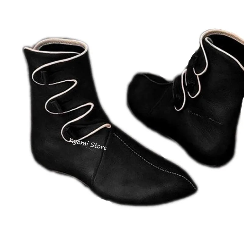 Cosplay vichingo medievale Stivali in pelle PU Pirata Paladino Cavaliere Principe Costume di Halloween per uomo Scarpe Fancy Party Prop