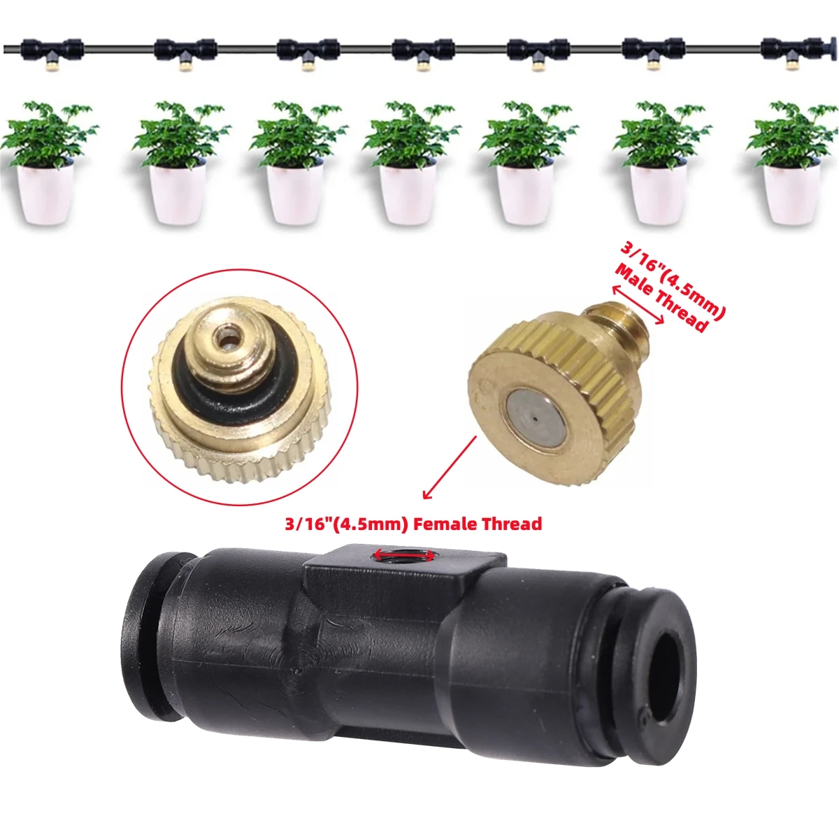 6mm 8mm Hose Slip Lock Quick Connectors with 3/16