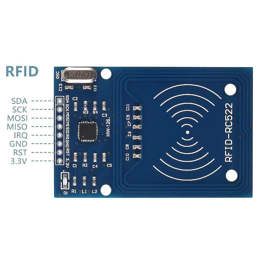 Mfrc-522 rc-522 rc522 ، rc522 ، هوائي رفيد ، وحدة لاسلكية لاردوينو ، مفتاح إيك ، قارئ سبي ، بطاقة القرب