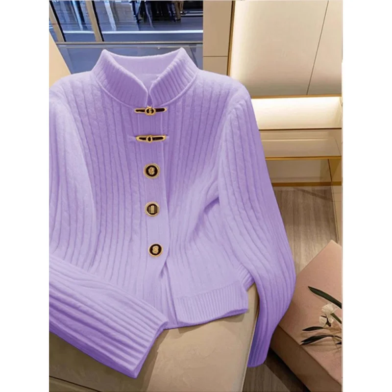 New 2025 Autumn Winter Women's Sweater Temperament Loose All-match Knitwear Cardigan Female Long Sleeve Knit Sweater Jacket