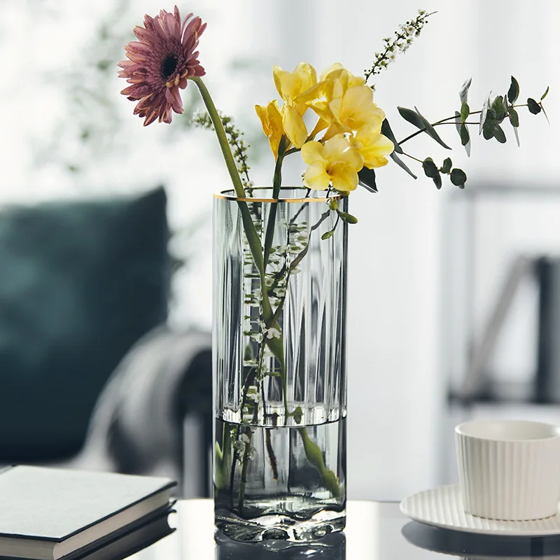 Imagem -06 - Interior Transparente Vidro Flor Vaso Nórdico Vaso Vasos Decorativos para Sala de Estar Casa Mesa Decoração Artesanato