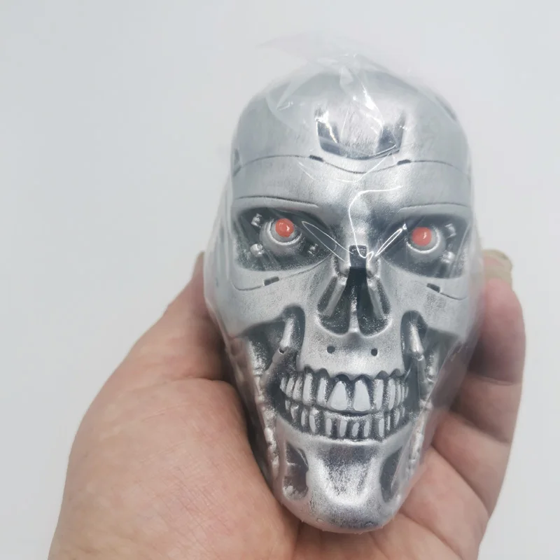 14cm 터미네이터 해골 T800 Arnold Schwarzenegger 수지 그림 동상 장난감 해골 머리 컬렉션 모델 책상 장식