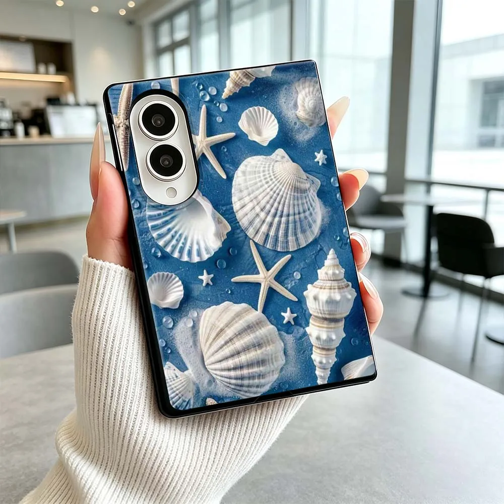 Artistic Sea Shell Starfish Phone Case For Samsung Galaxy Z Flip 8 Z Fold 8 Z Flip8 Wide ZFold Wide Shockproof Cover
