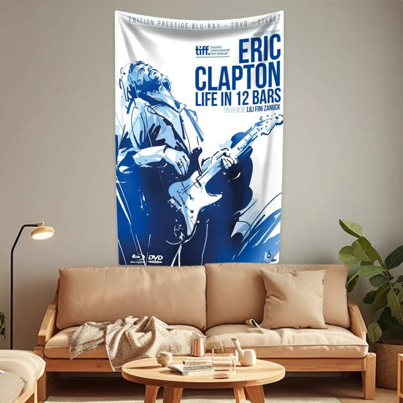 Rock Guitar Player Eric Claptons Tapestry Large Fabric Wall Hanging Bedroom Backdrop Home Decoration Party Concert Background #